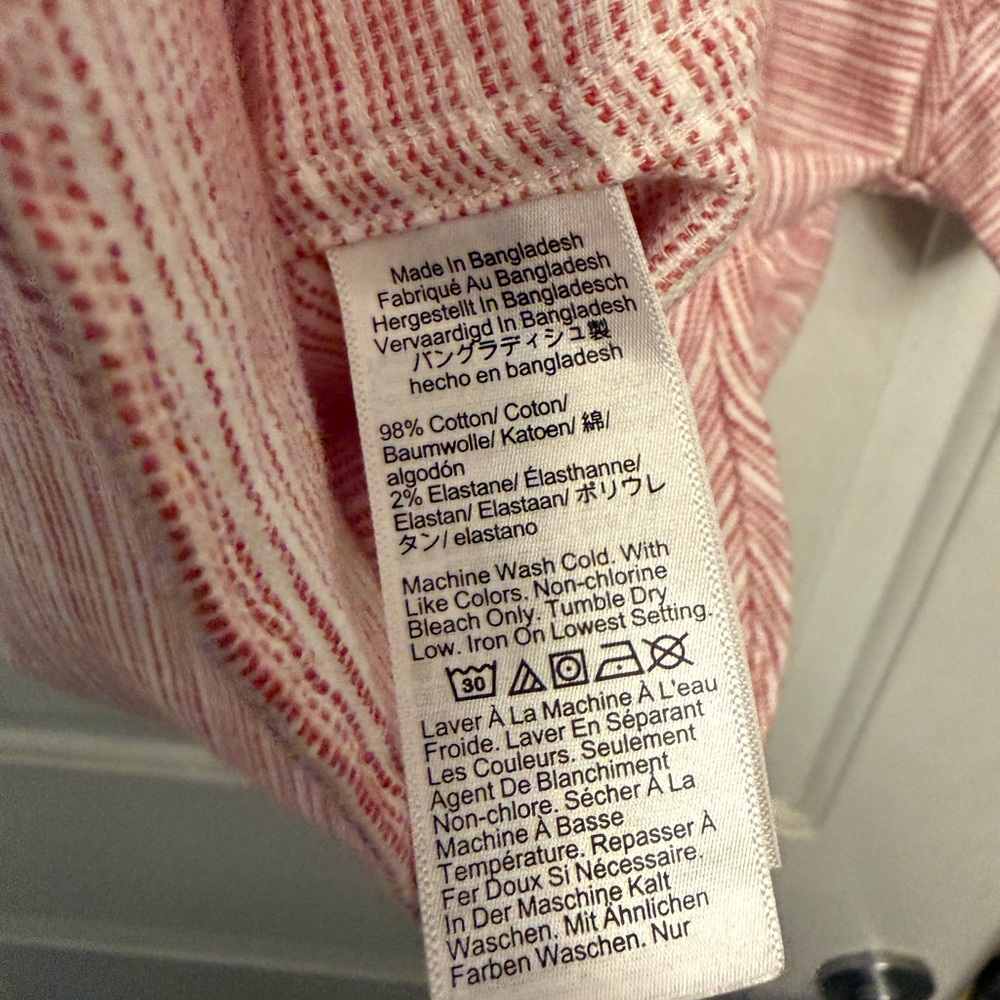 J. Crew NWT Short-Sleeve Slub Dobby Shirt in Distressed Pink Micro-Stripe - Picture 6 of 8